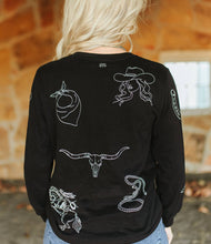 Charger l'image dans la galerie, BIENTÔT DISPONIBLES | L&B | Pull-Over | Dessins Western Noir