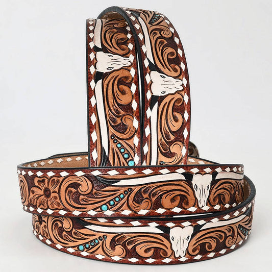 Ceinture | Cow Skull Turquoise Whipstitch Unisex