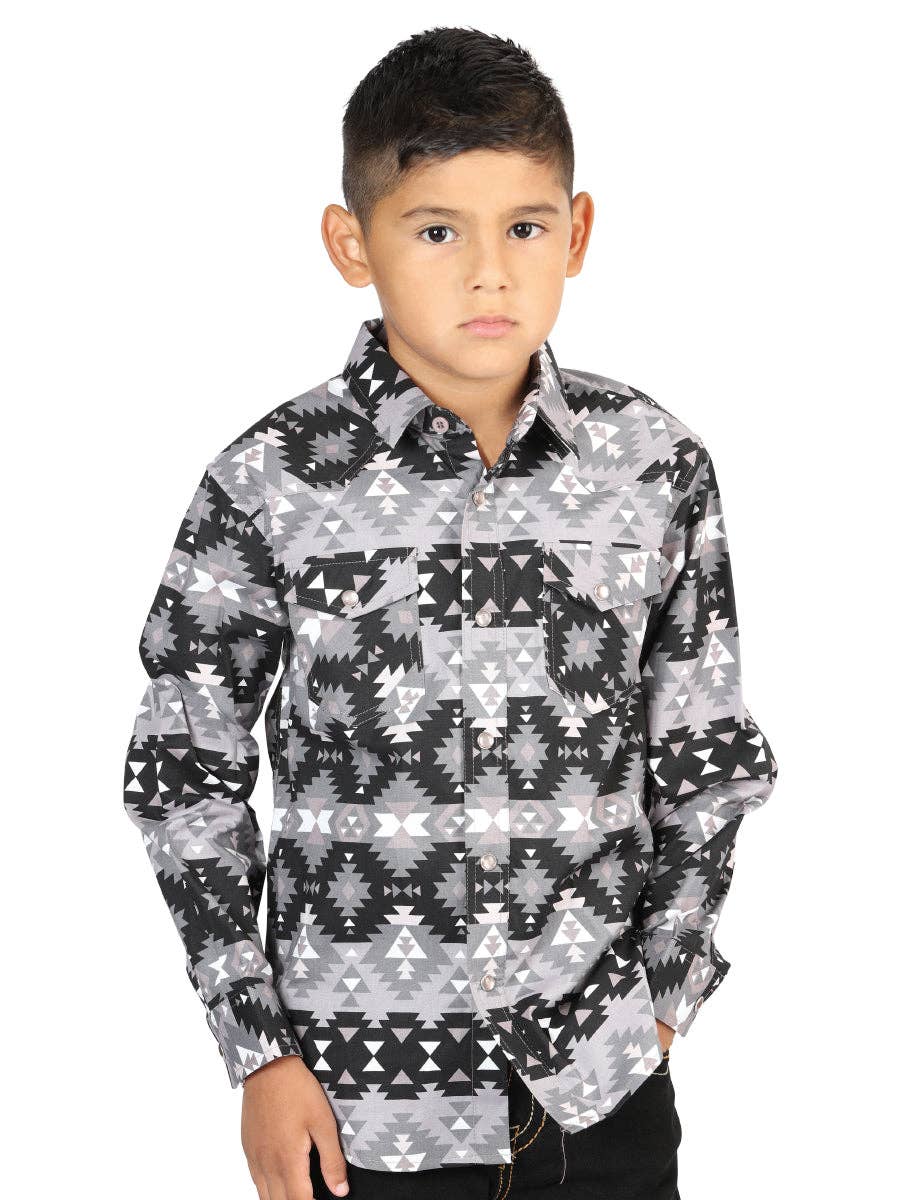 El General | Chemise Enfants | Noir Aztec