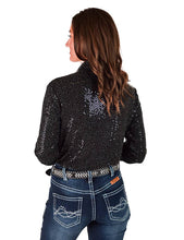 Charger l'image dans la galerie, Cowgirl Tuff | Chemise Pullover | Black Tiny Sequins (XS & L)
