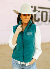 Charger l'image dans la galerie, BIENTÔT DISPONIBLES | L&B | Veste | Teal Puffer W Aztec Lining Boot Stitch Detail