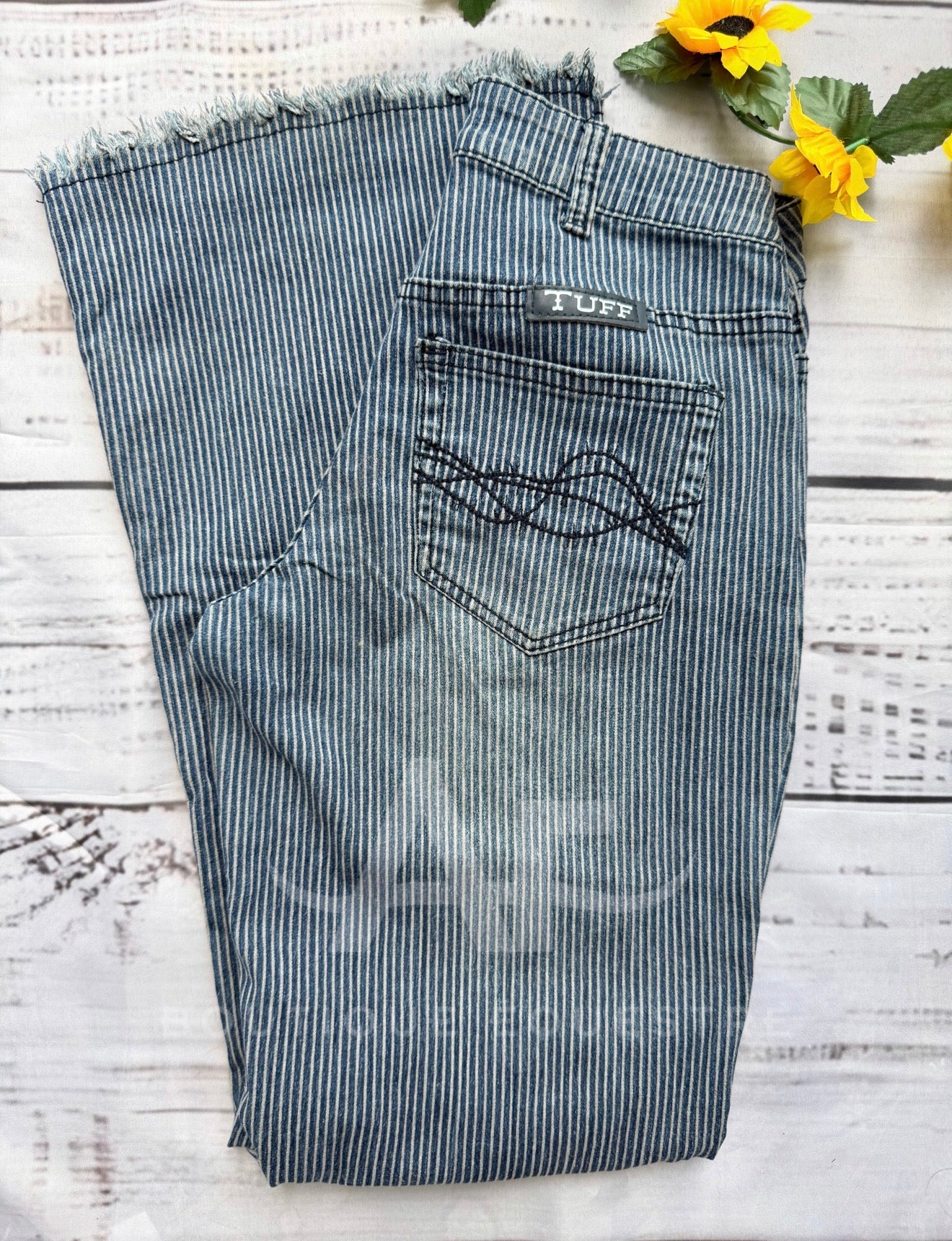 Cowgirl Tuff | Striped Frayed Hem | 24x33