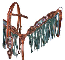 Charger l'image dans la galerie, Ensemble | Beaded & Turquoise Suede Fringe