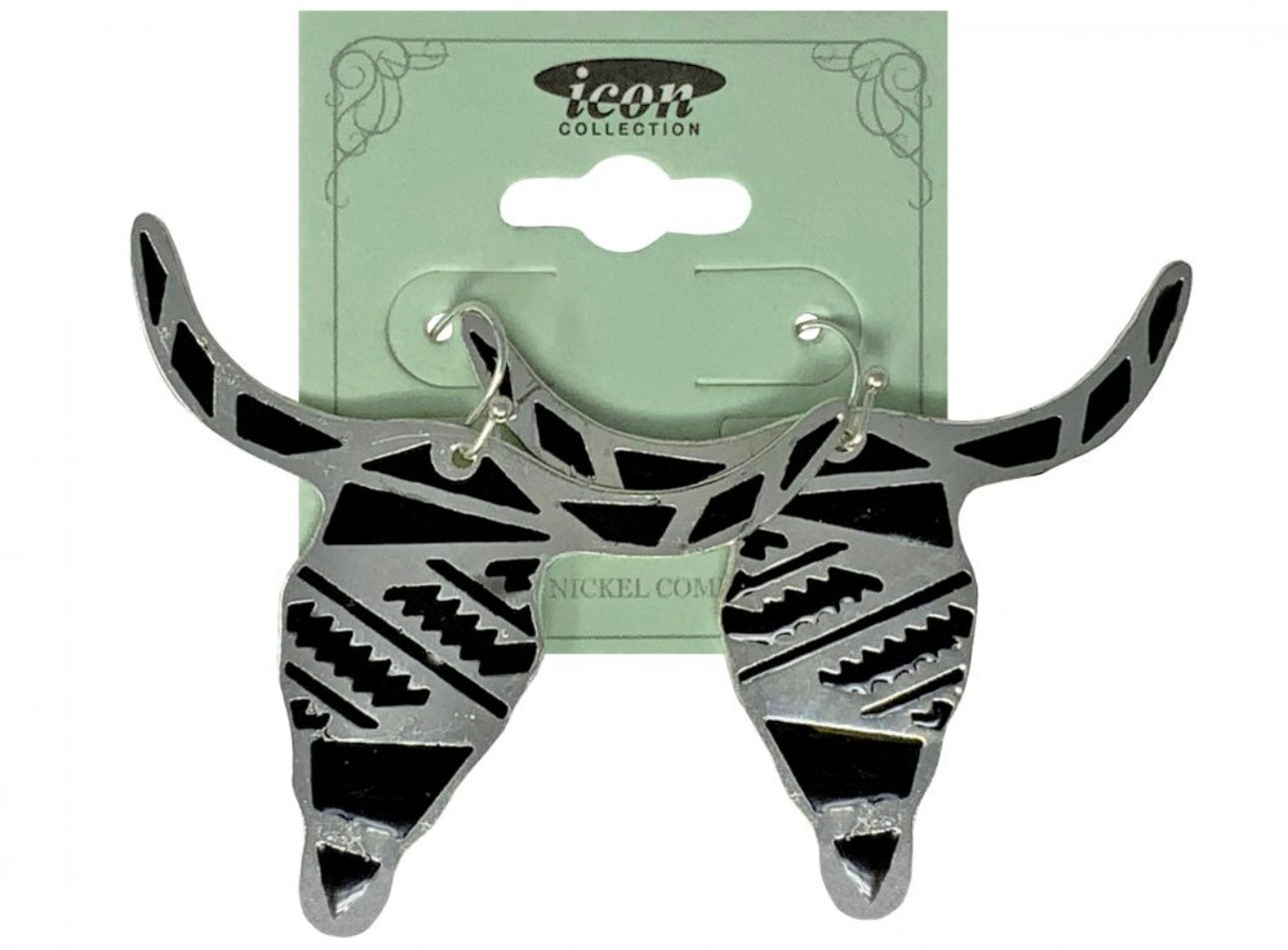 Boucles D’oreilles | Têtes de Boeufs Noirs