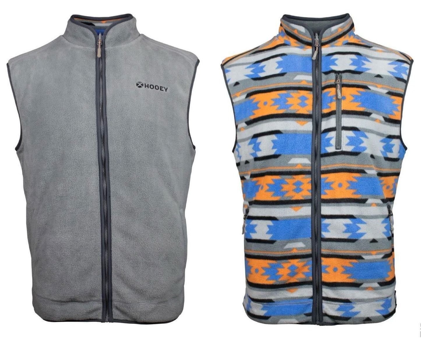 Hooey | Veste Réversible | Charcoal & Bleu Aztec | Small