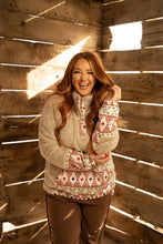 Load the image into the gallery, Hooey | Fleece Pullover | Cream/multi-Aztec