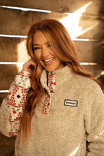Load the image into the gallery, Hooey | Fleece Pullover | Cream/multi-Aztec