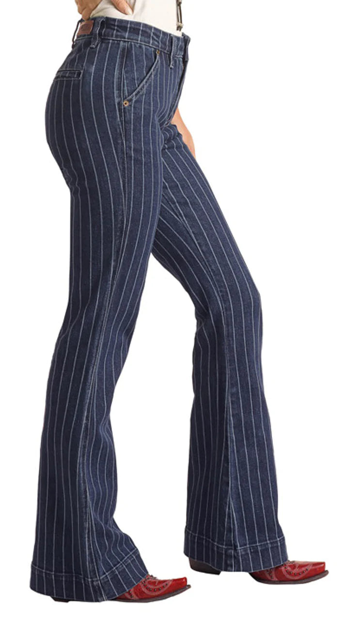 Rock & Roll | High Dark Striped Trouser | 28x30