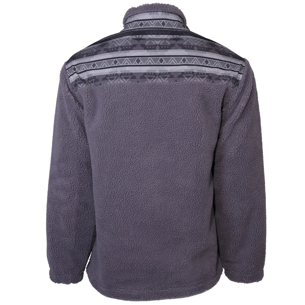 Hooey | Pull-Over Polaire Sherpa | Charbon & Gris Serape