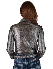 Load the image into the gallery, BIENTÔT DISPONIBLES | Cowgirl Tuff | Chemise Pullover | Chrome Shimmer over Black