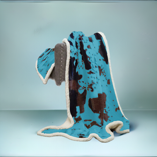 Couverture | Turquoise Cowhide Sherpa