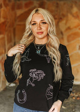 Charger l'image dans la galerie, BIENTÔT DISPONIBLES | L&B | Pull-Over | Dessins Western Noir