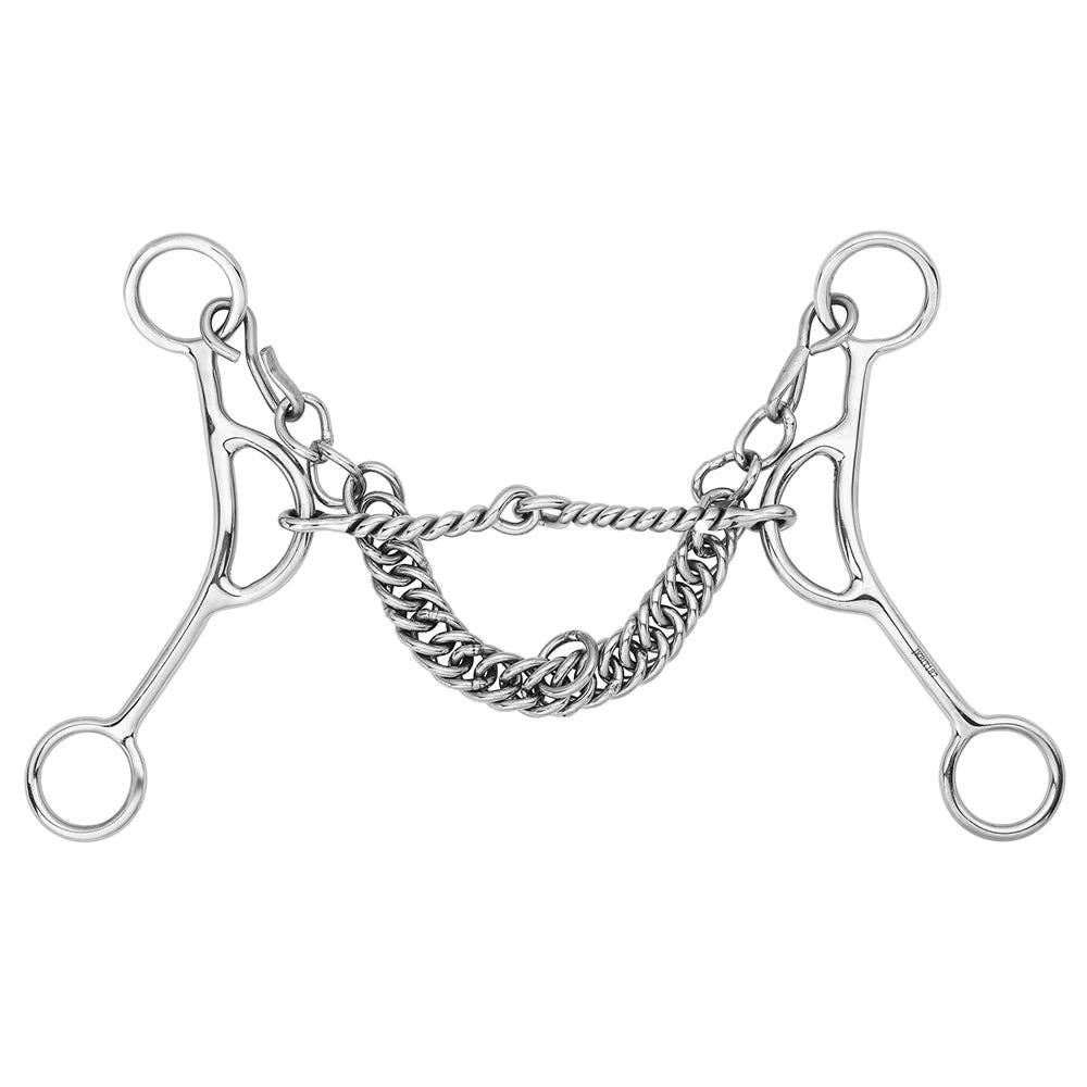 Mors | Bar H Western Gag Bit with Twisted Wire Single Jointed Mouth