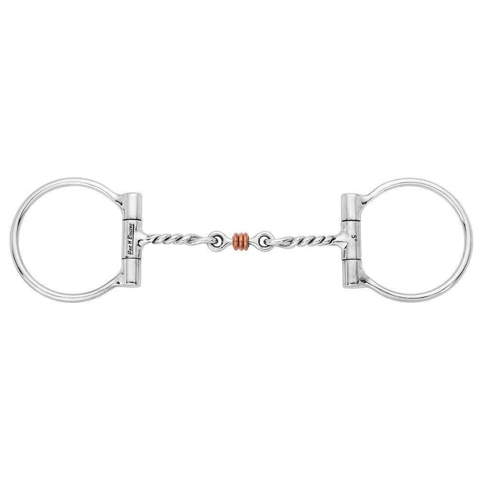 Mors | Bar h D Ring Twisted Mouth Copper Rollers