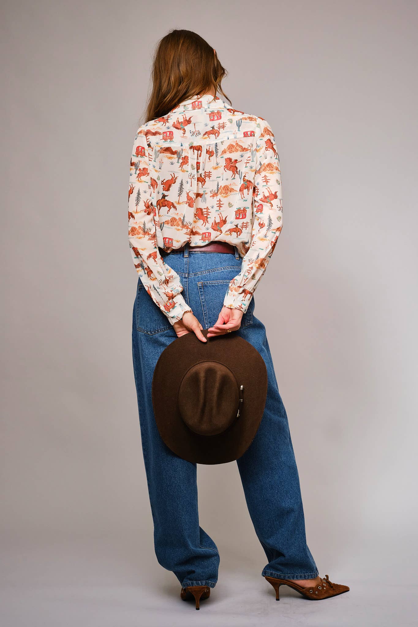 Blue B | Shirt | Western Print