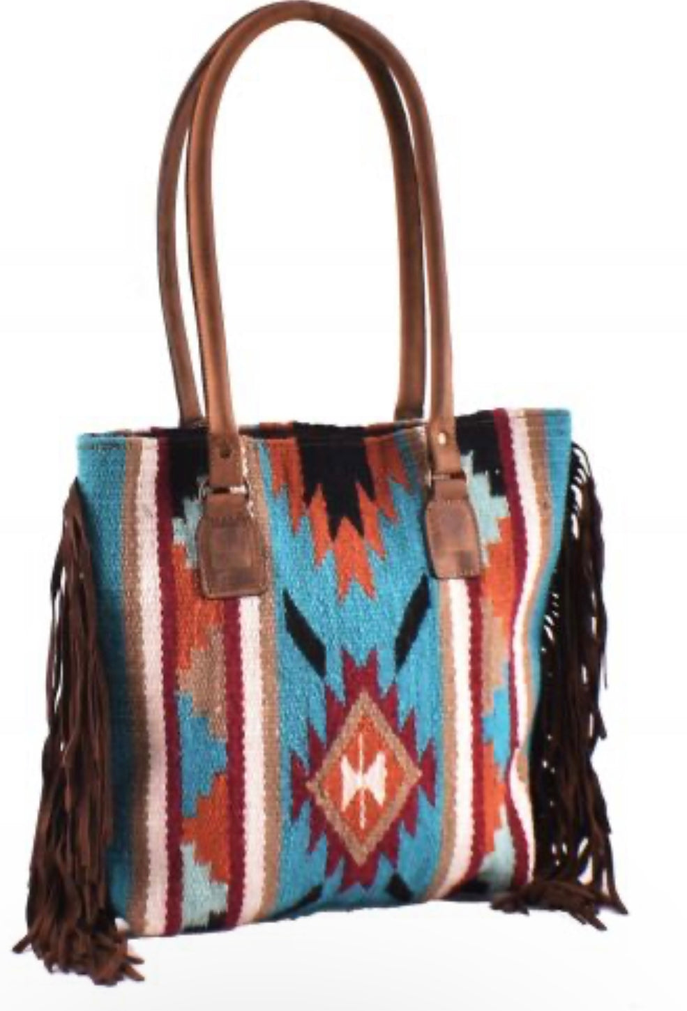 Handbag | Teal & Orange Fringes