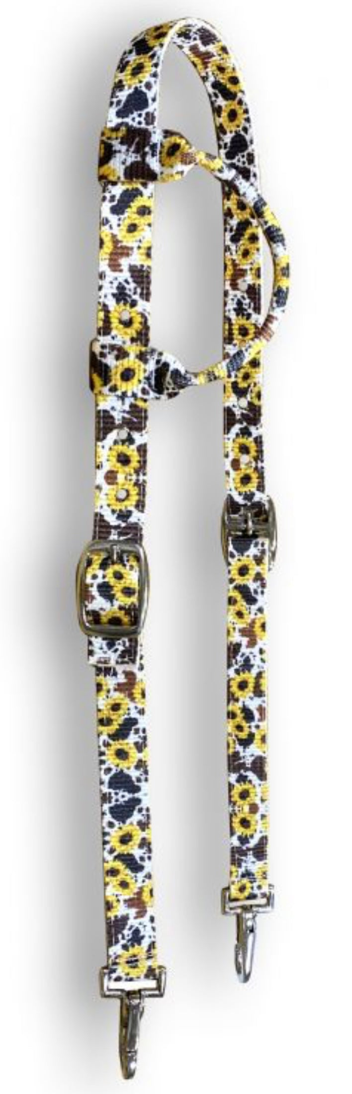 Headstall | One Ear | Cowhide Sunflowers