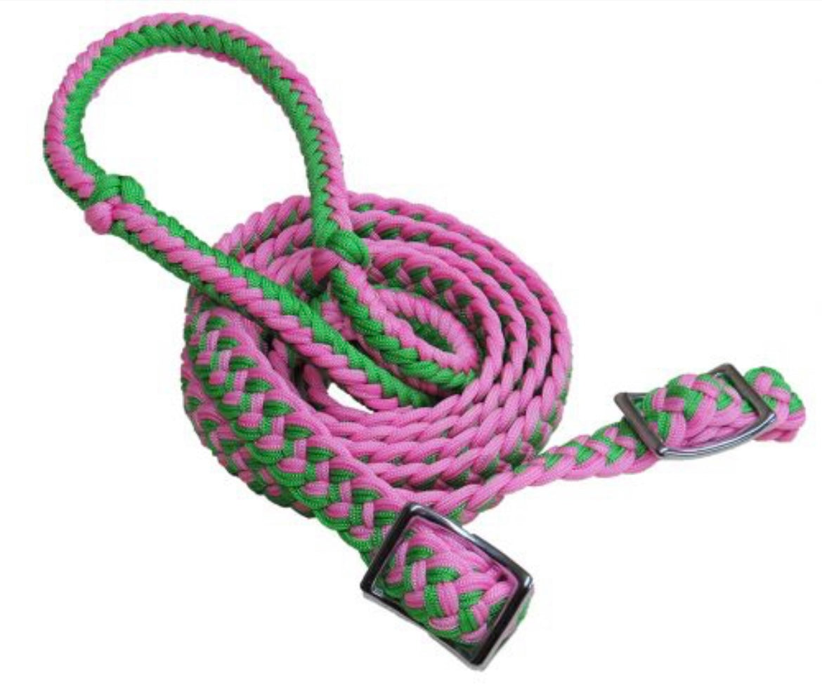 Rênes D'attelage Faites Main - Rose Et Jaune - Taille Unique - Tissées Main - Solides