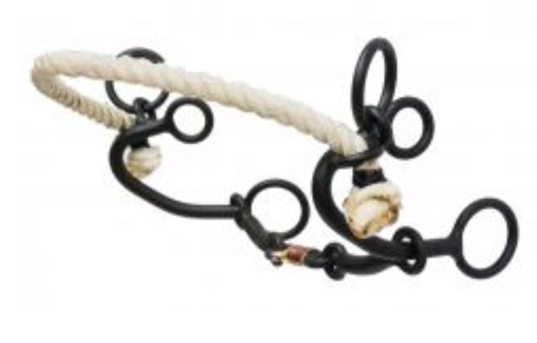Hackamore Western AT Rope Nose - Acier Carbone, Joues 15,2 Cm, Taille Cheval (363-500 Kg)