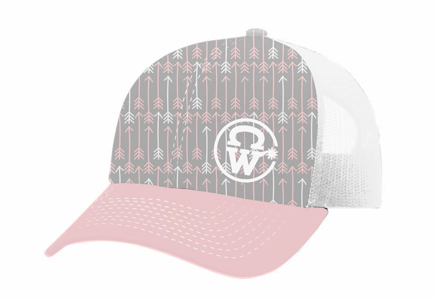 Crowellz | Casquette Ponytail | Flèches Grises & Roses