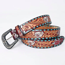 Charger l&#39;image dans la galerie, Ceinture | Fleuri Rouge Buckstitch Turquoise
