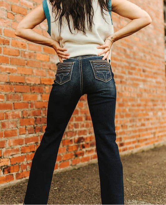 L&B | Dark Thick Stitching High Trouser