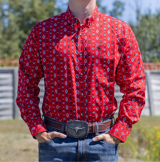 Rodeo Clothing | Chemise | Red Aztec