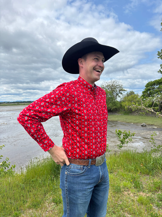 Rodeo Clothing | Chemise | Red Aztec