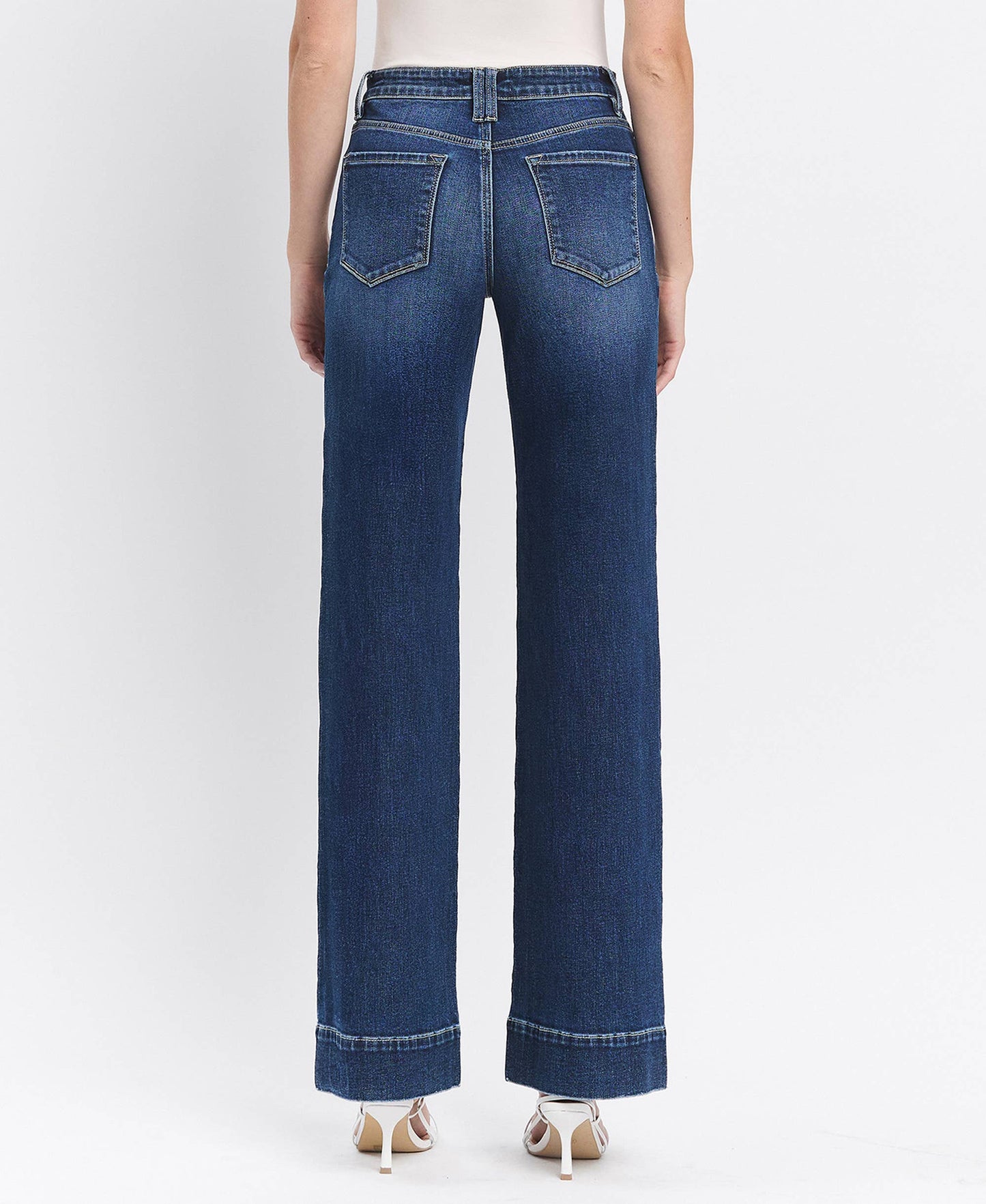 Vervet | High Dark Wide Trouser Hem