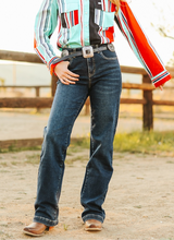 Load the image into the gallery, L&amp;B | Dark High Western Yoke Trouser
