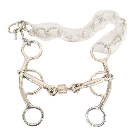 Mors | Bar H Short Shank Three Piece Copper Roller Stainless Steel Chain Bit