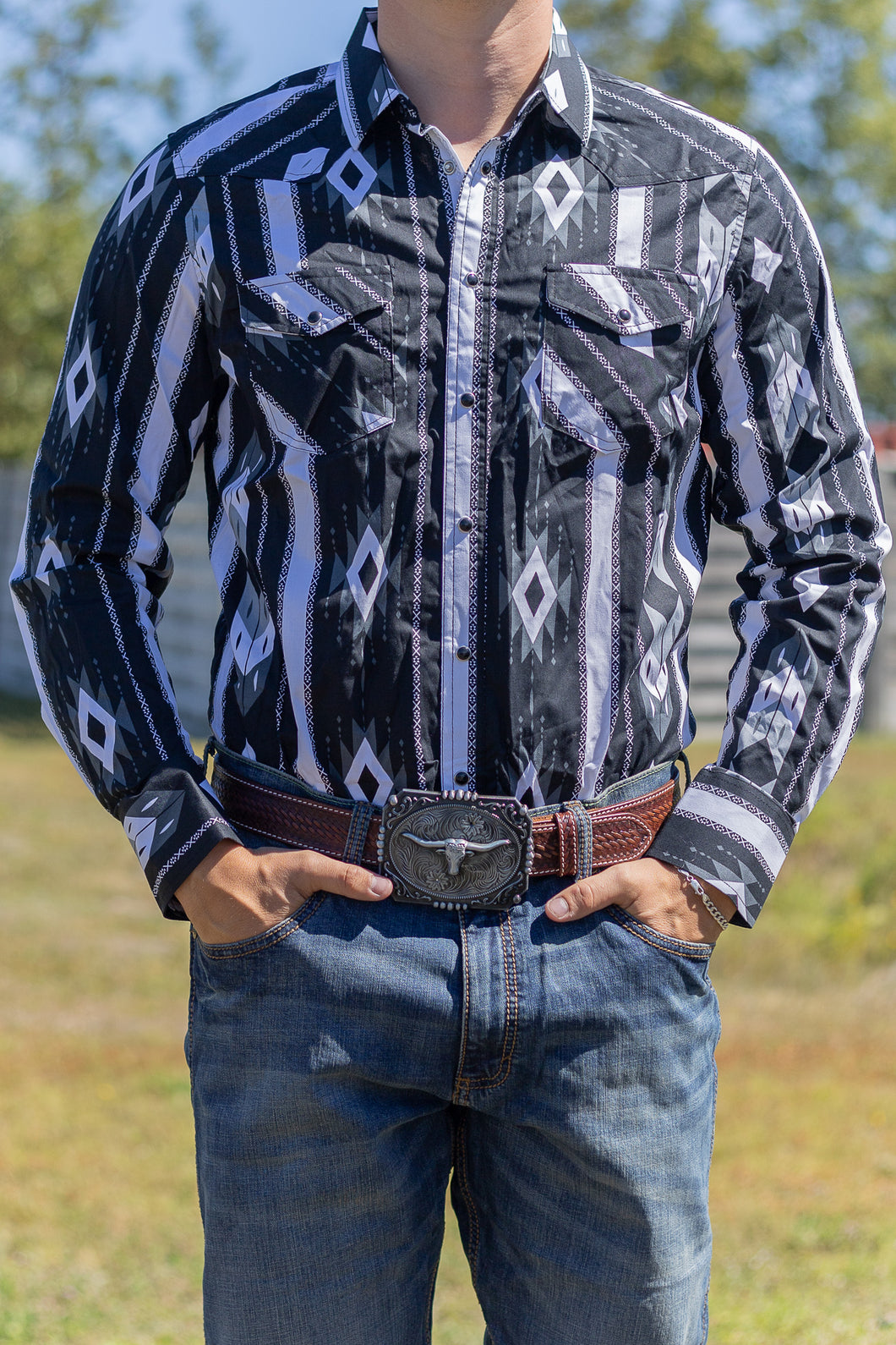 El General | Chemise | Noir Aztec