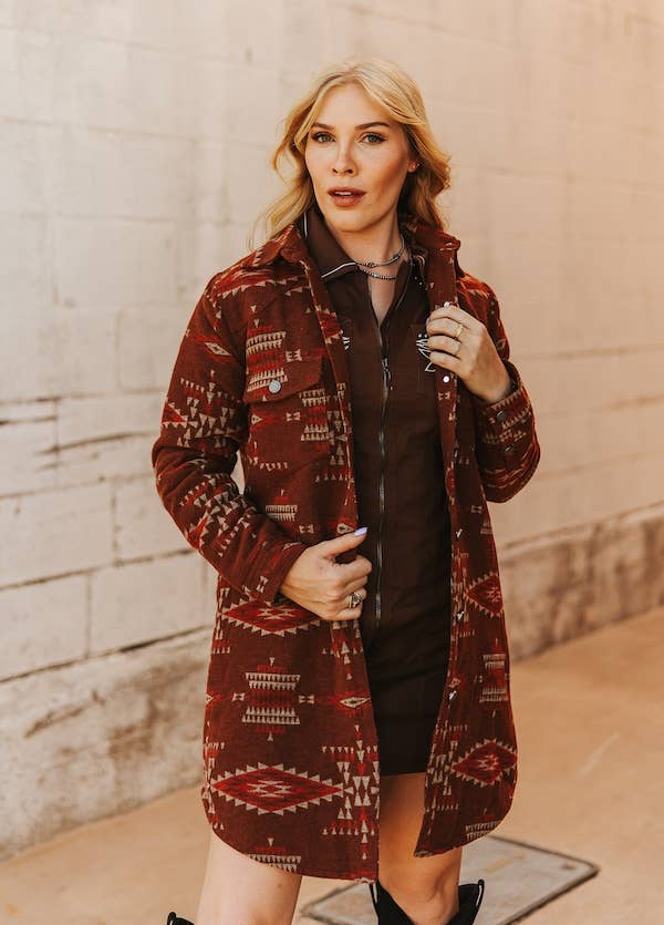 L&B | Manteau | Noir & Beige Aztec