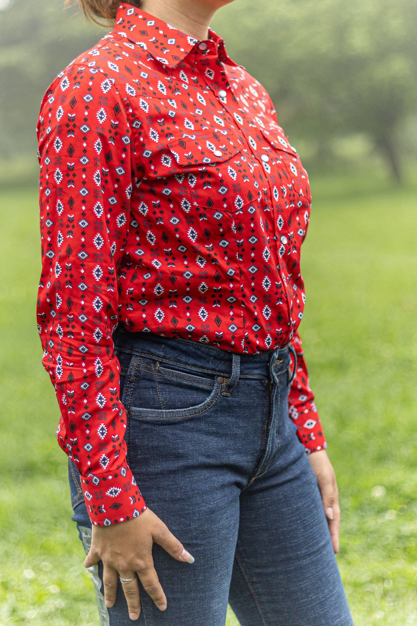 Rodeo Clothing | Chemise | Rouge Aztec (M, L, XL)