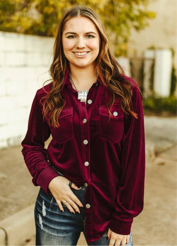 L&B | Chemise | Dark Cherry Velvet