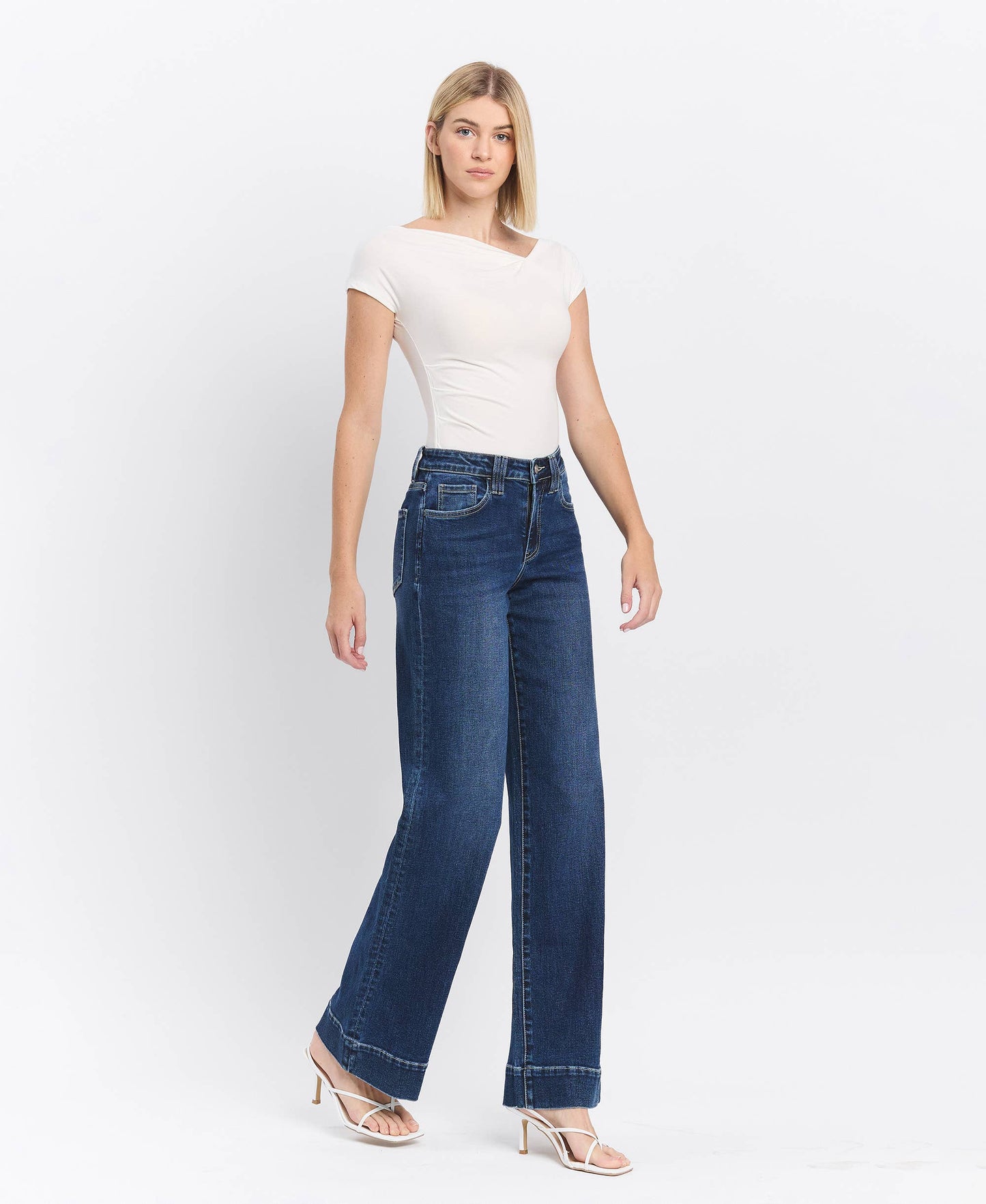 Vervet | High Dark Wide Trouser Hem