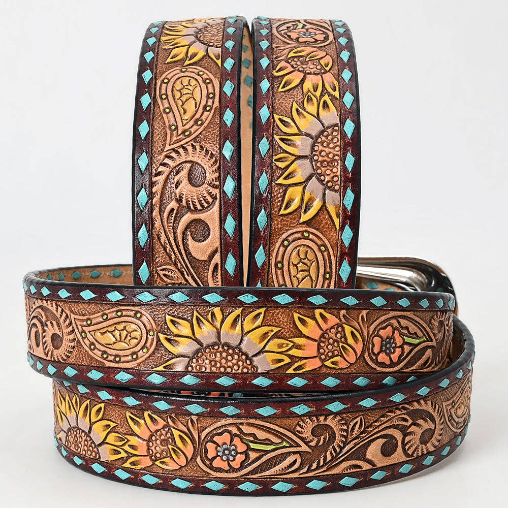 Ceinture | Tournesols Buckstitch Turquoise Unisex