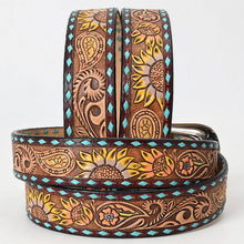 Charger l&#39;image dans la galerie, Ceinture | Tournesols Buckstitch Turquoise Unisex
