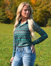 Load the image into the gallery, Cowgirl Tuff | Chemise Pullover | Chevron Print Stretch Jersey
