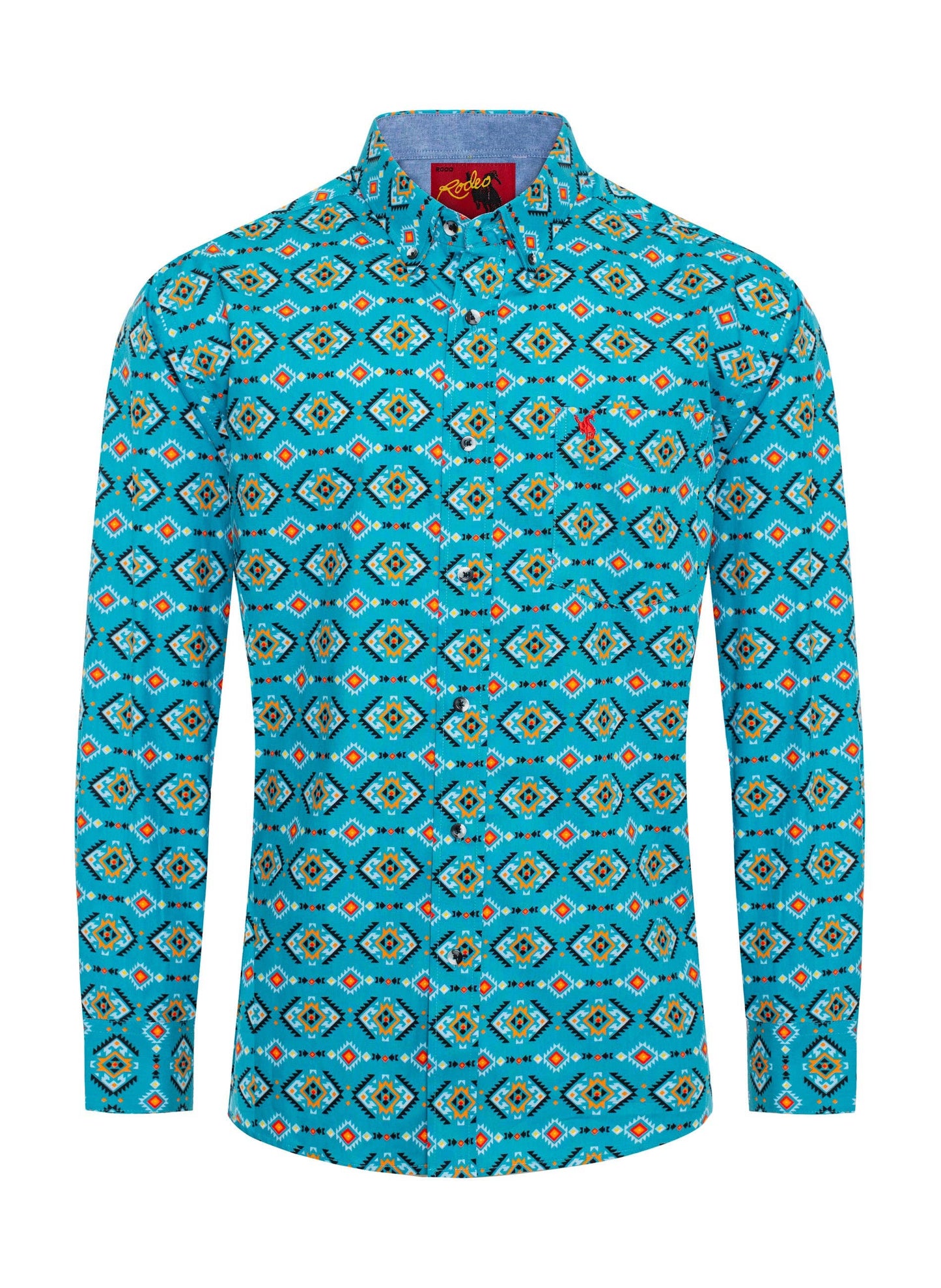 Rodeo Clothing | Chemise | Teal Aztec