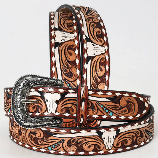 Ceinture | Cow Skull Turquoise Whipstitch Unisex
