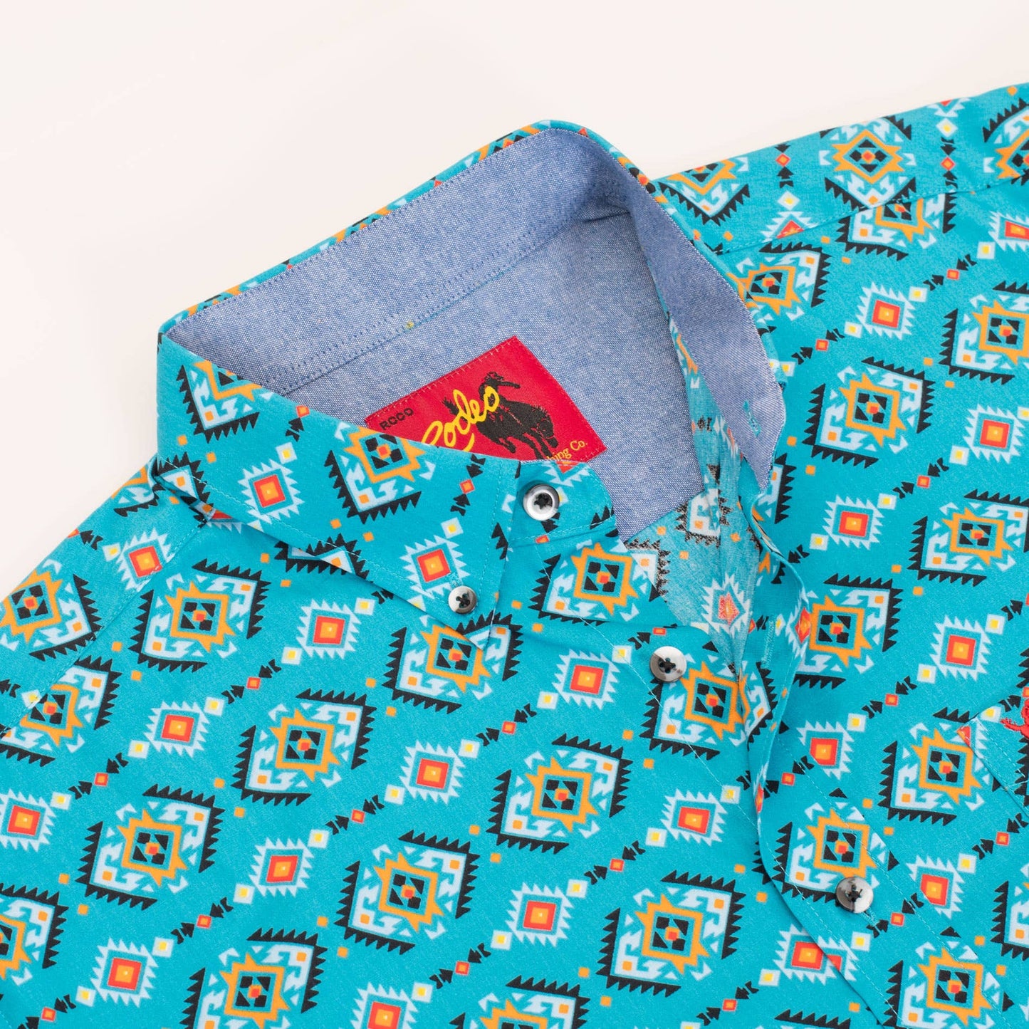 Rodeo Clothing | Chemise | Teal Aztec