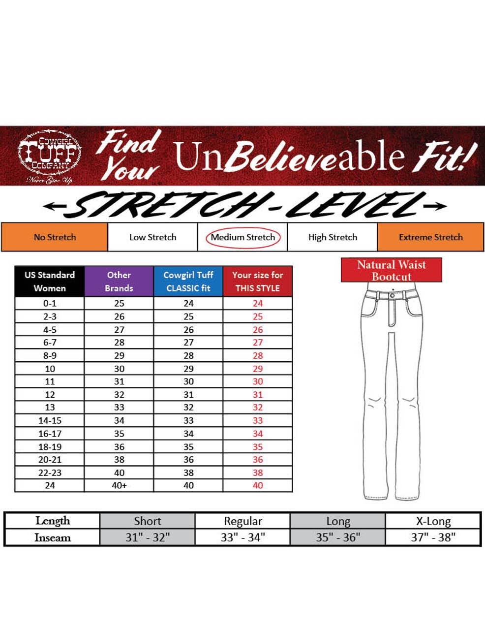 Cowgirl Tuff HIVER | Doublées DFMI Dark Flannel | 25 Long