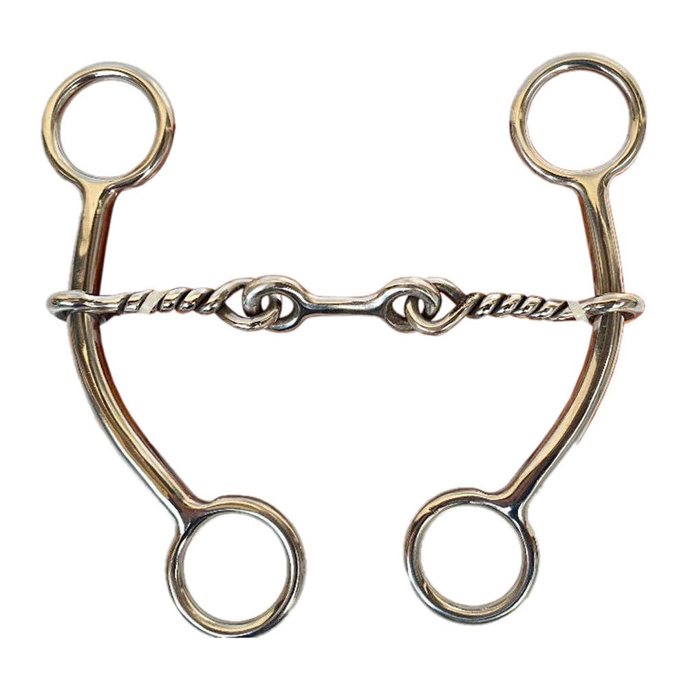 Mors | Bar H Dogbone Horse Goosetree Twisted Wire Mouthpiece Curb Bit Stainless Steel