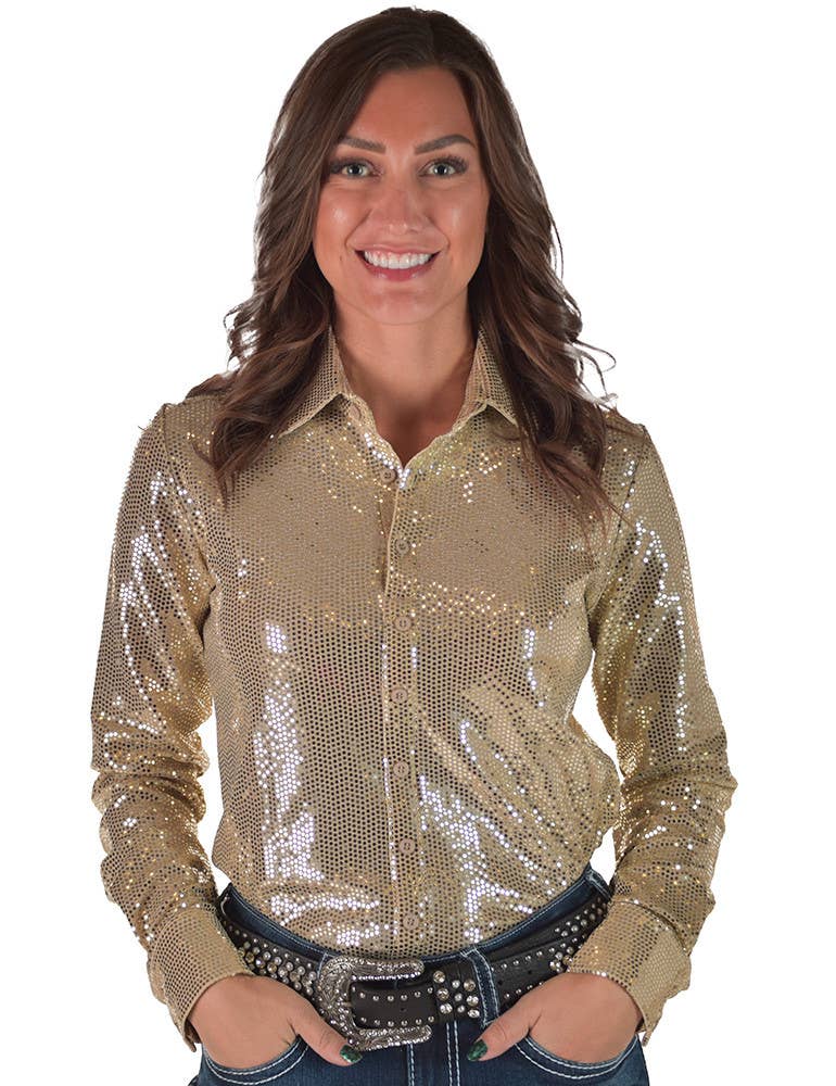 Cowgirl Tuff | Chemise Pullover | Beige Sequin