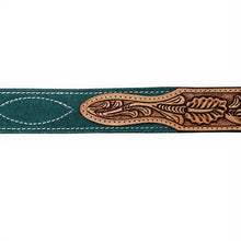 Charger l&#39;image dans la galerie, Ceinture | Green Suede &amp; Tooled Leather Inlay
