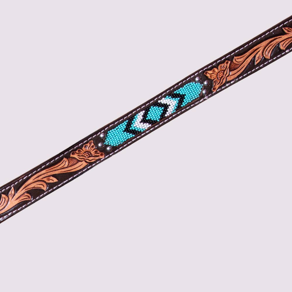 Bricole | Brun Fleuri Aztec Turquoise Blanc
