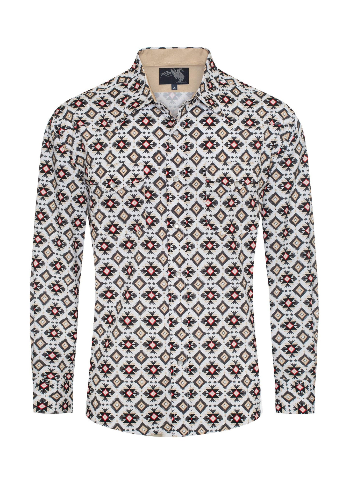 Rodeo Clothing | Chemise | Pearl Snap Modal Aztec Print