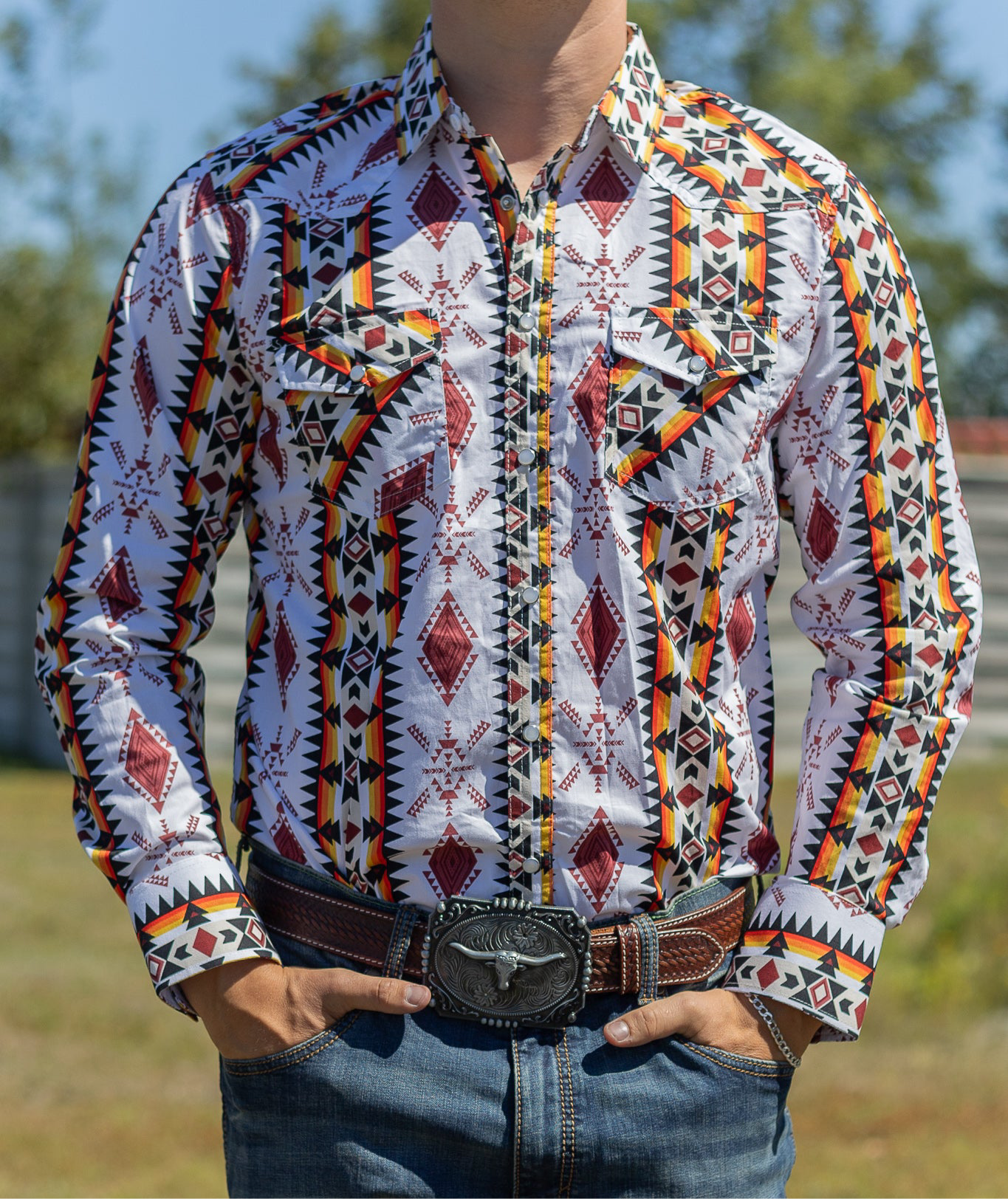 El General | Chemise | Blanc Aztec