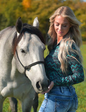 Load the image into the gallery, Cowgirl Tuff | Chemise Pullover | Chevron Print Stretch Jersey
